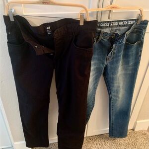 Men- G by Guess and H&M Black and Blue Slim Straight Jeans bundle.
